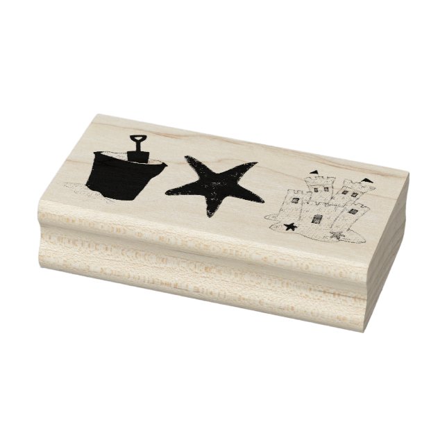 Sandcastle Sand Castle Starfish Pail Beach Ocean Rubber Stamp (Stamp)