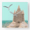 Sandcastle Seagull square wall clock