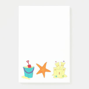Sandcastle Shovel Pail Sand Starfish Beach Post-It Notes