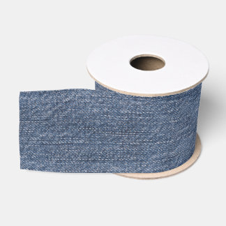 Sanded Blue Denim Grosgrain Ribbon