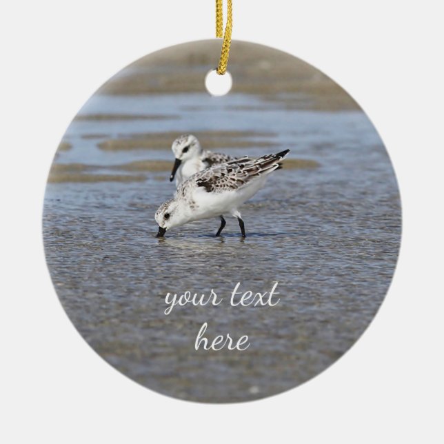 Sanderlings Ceramic Tree Decoration (Front)