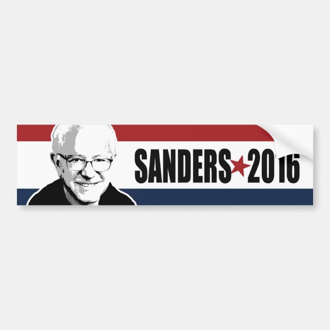Sanders 2016 Star Red White and Blue Bumper - copy Sticker (Front)