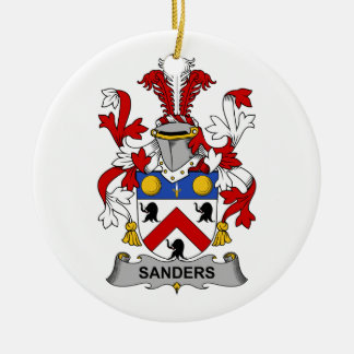 Sanders Family Crest Ceramic Tree Decoration