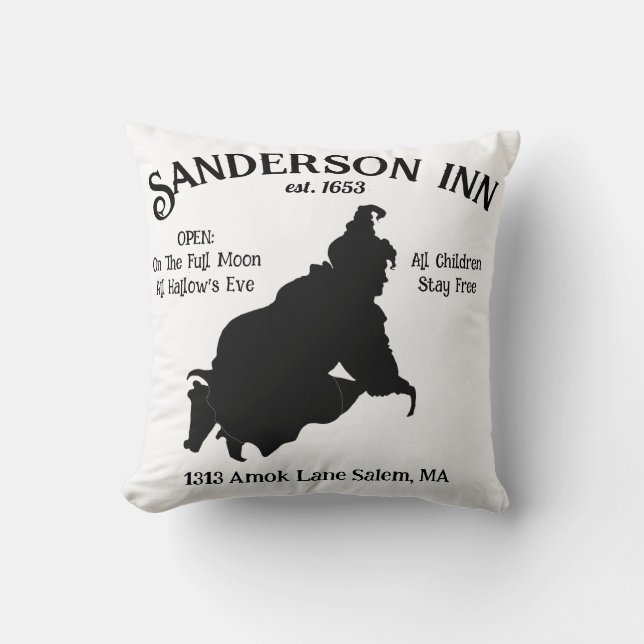 Sanderson Inn Halloween Funny Pillow (Front)