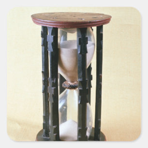 Sandglass, 17th century square sticker
