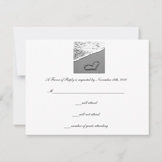 SandHeart2, A Favour of Reply is requested by No.. RSVP Card (Front)