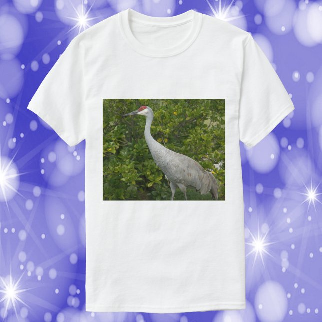 Sandhill Crane Bird Nature Photograph T-Shirt (A shirt with a photograph of a Sandhill Crane.)