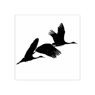 Sandhill Crane Birds Wildlife Animals Wood Stamp