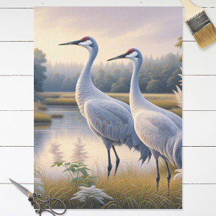 Sandhill Crane Couple Decoupage Tissue Paper