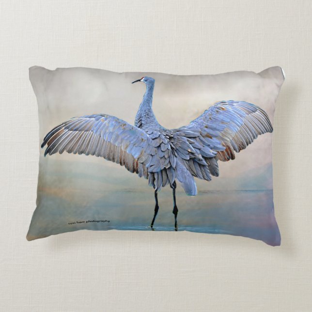 Sandhill Crane Dance Decorative Cushion (Back)