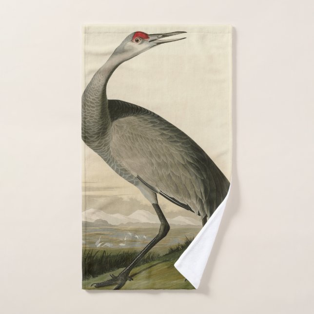 Sandhill Crane from Audubon's Birds of America Bath Towel Set (Hand Towel)