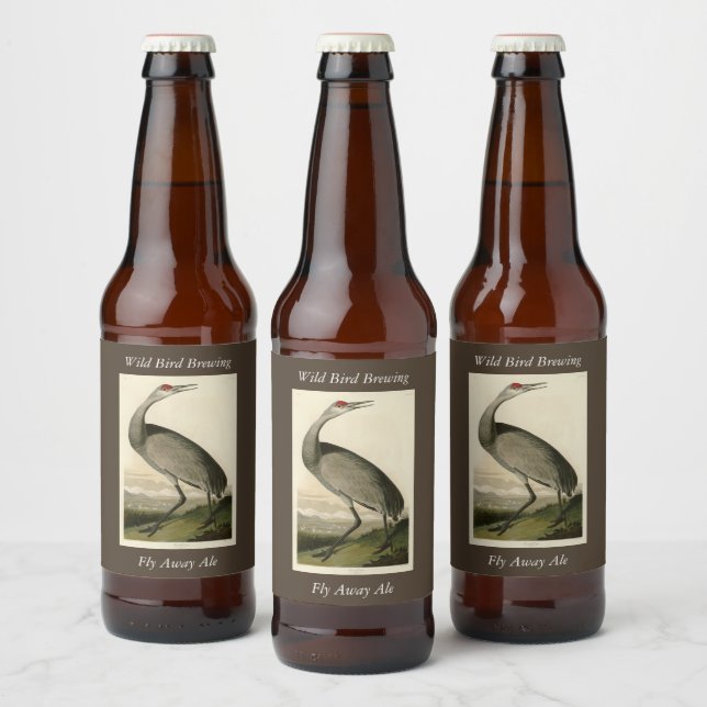 Sandhill Crane from Audubon's Birds of America Beer Bottle Label (Bottles)