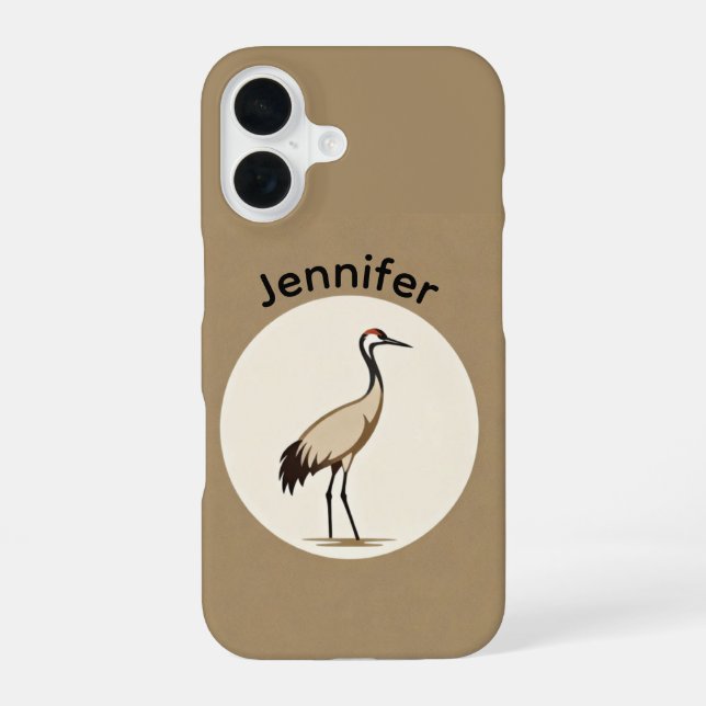 Sandhill Crane Logo iPhone 16 Case (Back)