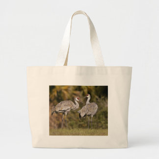 Sandhill Cranes Large Tote Bag