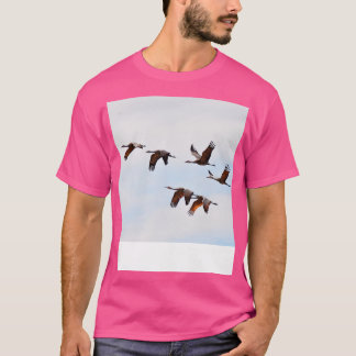 Sandhill Cranes Migration Nebraska Birdwatching T-Shirt
