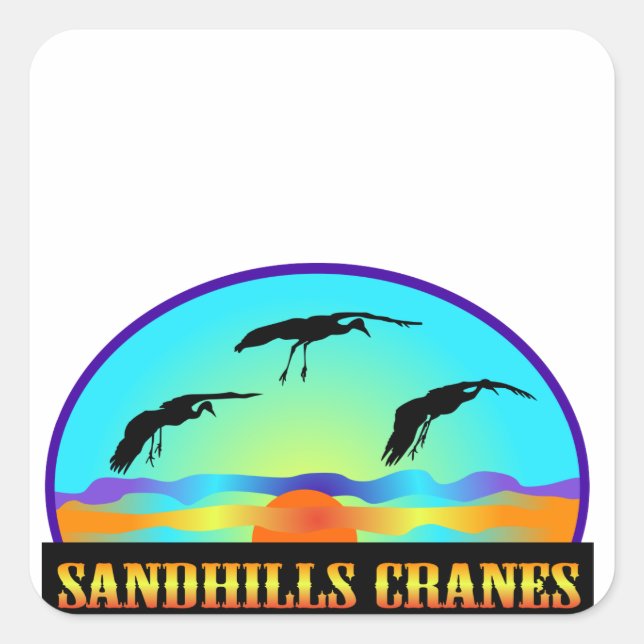 Sandhills Cranes Square Sticker (Front)