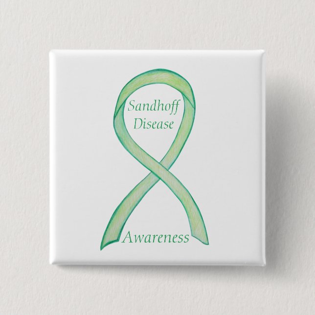 Sandhoff Disease Awareness Ribbon Custom Pins (Front)