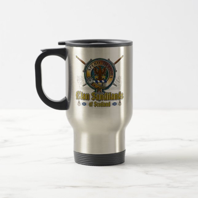 Sandilands Clan Badge Travel Mug (Left)