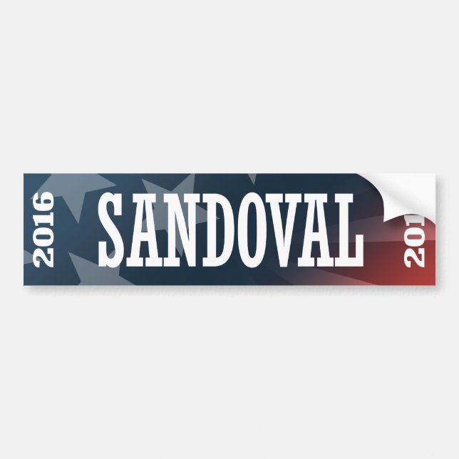 SANDOVAL 2016 BUMPER STICKER (Front)
