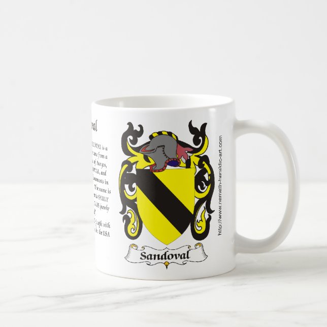 Sandoval Family Coat of Arms mug (Right)