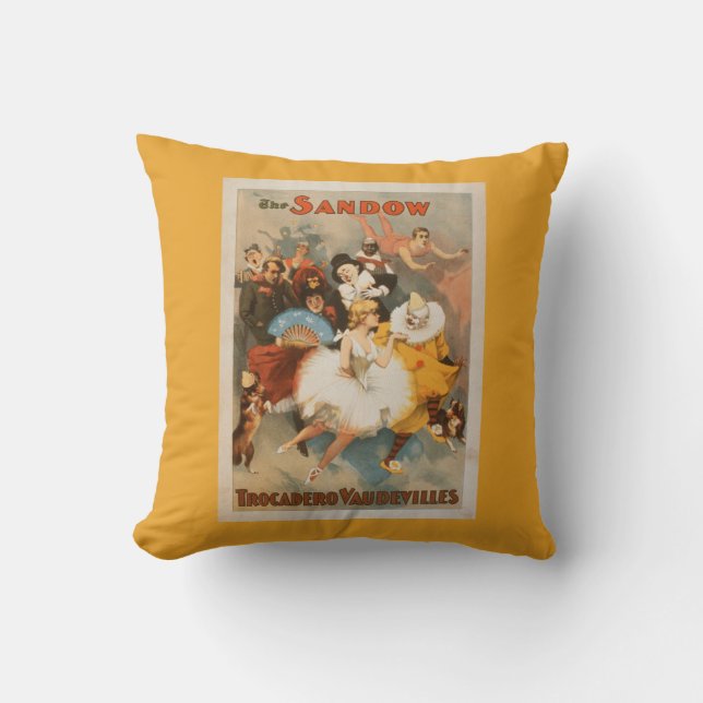 Sandow Trocadero Vaudevilles Carnival Theme Cushion (Front)