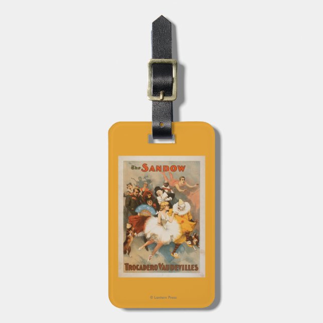 Sandow Trocadero Vaudevilles Carnival Theme Luggage Tag (Front Vertical)