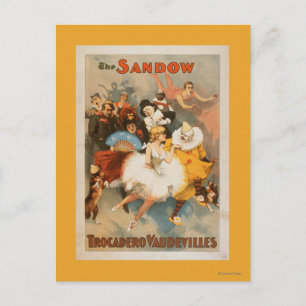 Sandow Trocadero Vaudevilles Carnival Theme Postcard