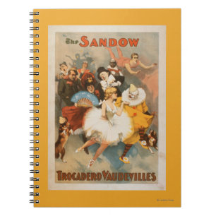 Sandow Trocadero Vaudevilles Carnival Theme Spiral Notebook