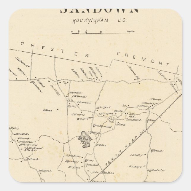 Sandown, Rockingham Co Square Sticker (Front)