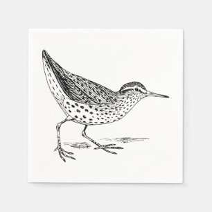 Sandpiper Bird Art Napkin