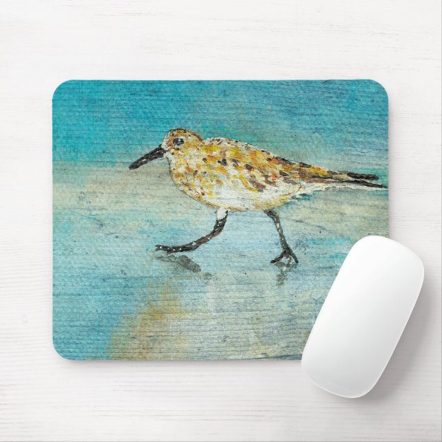 Sandpiper Coastal Bird Wading Ocean Beach Mouse Pad (With Mouse)