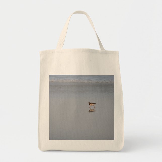 Sandpiper Running Beach Nature Wildlife Photograph Tote Bag (Front)