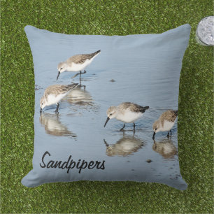 Sandpiper Sea Birds Throw Pillow