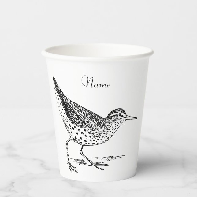 Sandpiper Shorebird Thunder_Cove  Paper Cups (Front)