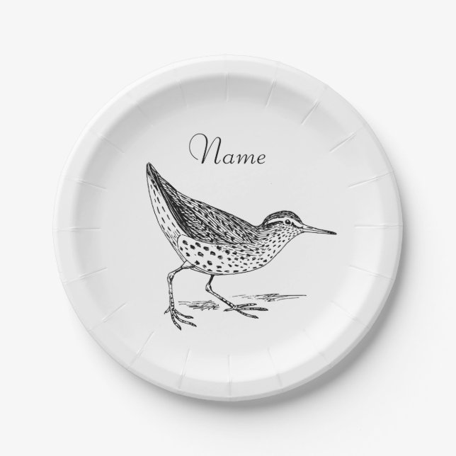 Sandpiper Shorebird Thunder_Cove  Paper Plate (Front)