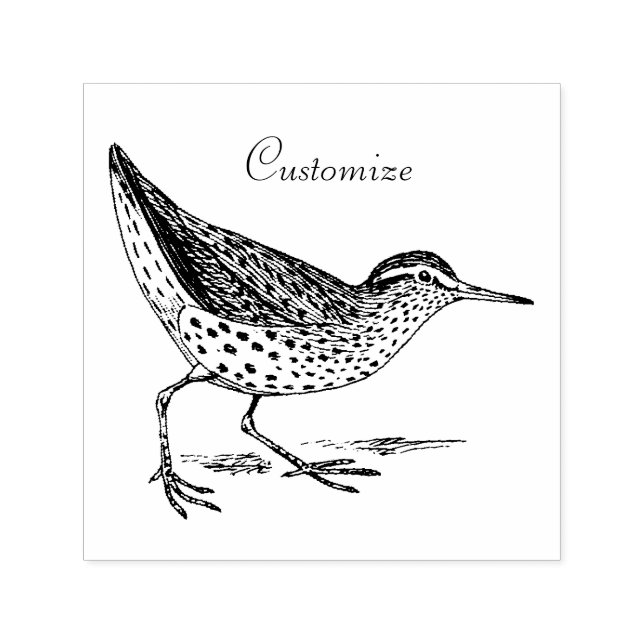 Sandpiper Shorebird Thunder_Cove  Self-inking Stamp (Design)