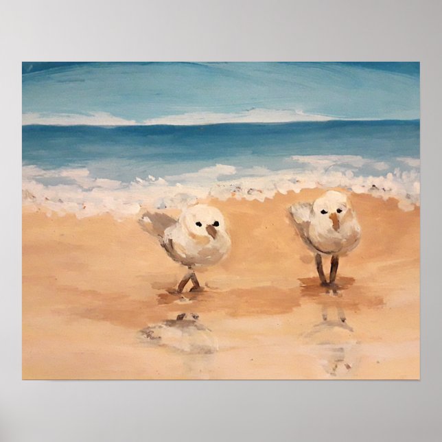 Sandpipers by the Sea Shore Poster (Front)