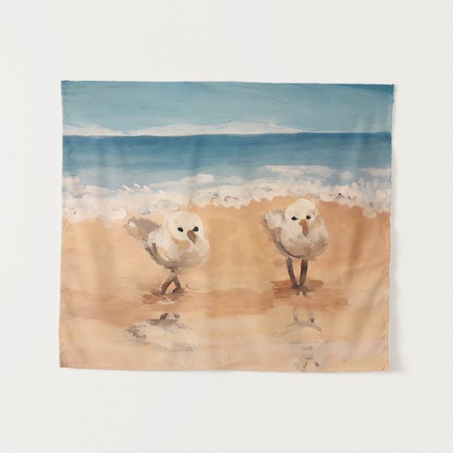 Sandpipers by the Sea Shore  Tapestry (Front (Horizontal))