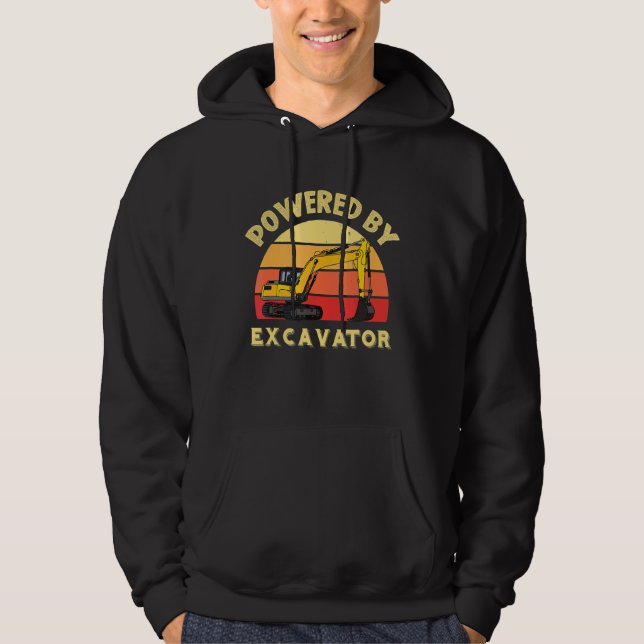 Sandpit Powered By Excavator On Construction Site Hoodie (Front)