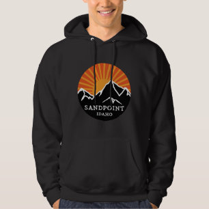 Sandpoint Idaho Retro Sunset Mountains Souvenir Vi Hoodie