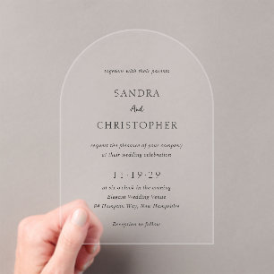 Sandra Classic Elegant Wedding Acrylic Invitations