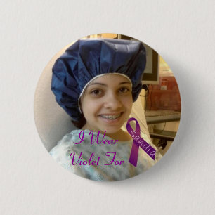 sandra, I Wear Violet For 6 Cm Round Badge