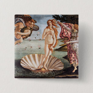 Sandro Botticelli - Birth of Venus 15 Cm Square Badge