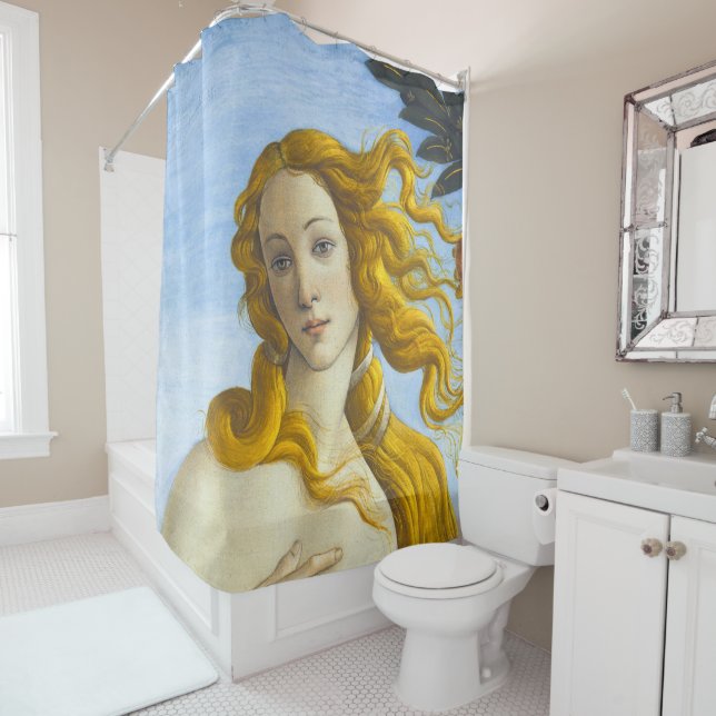 Sandro Botticelli - Birth of Venus Close-up Shower Curtain (In Situ)