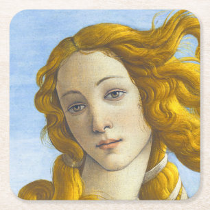 Sandro Botticelli - Birth of Venus Detail Square Paper Coaster