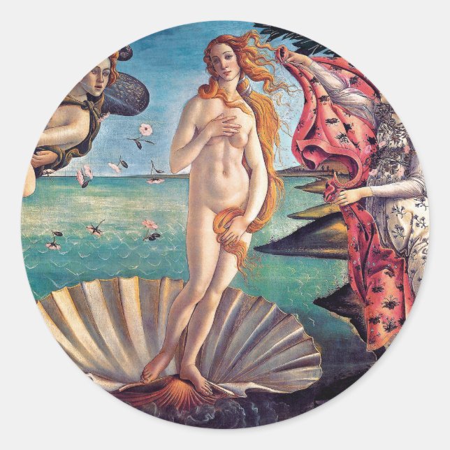 Sandro Botticelli - Birth of Venus - Fine Art Classic Round Sticker (Front)