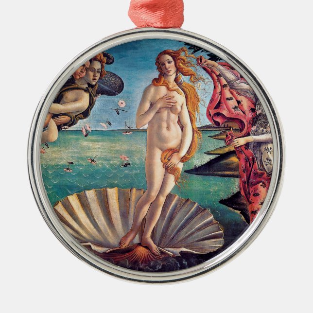 Sandro Botticelli - Birth of Venus - Fine Art Metal Tree Decoration (Front)