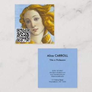 Sandro Botticelli - Birth of Venus - QR Code Square Business Card
