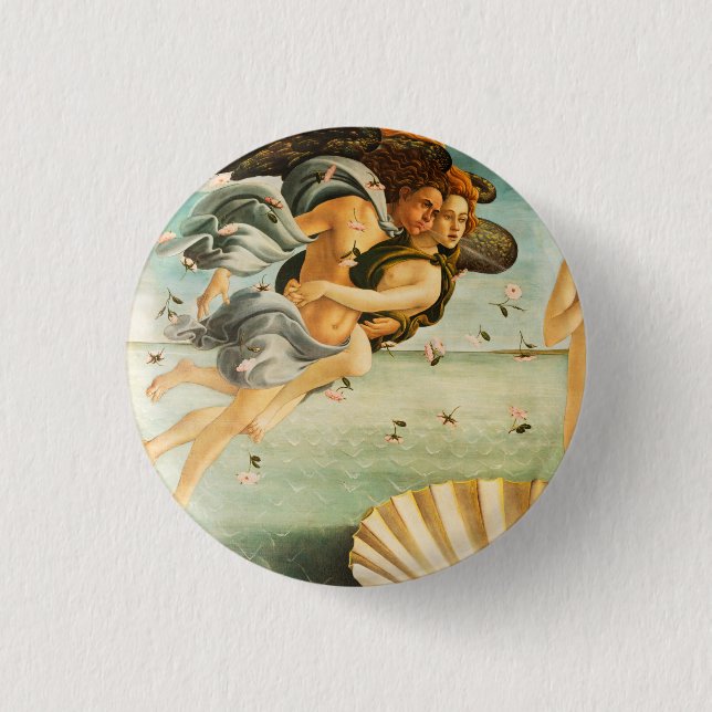 Sandro Botticelli Birth of Venus Zephyrus, Chloris 3 Cm Round Badge (Front)