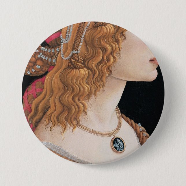Sandro Botticelli Idealised Portrait Of A Lady 7.5 Cm Round Badge (Front)